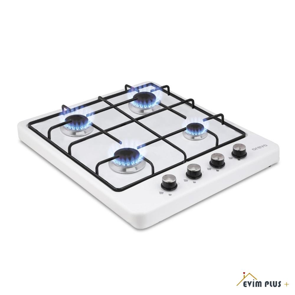 Orevo OR-204 Beyaz LPG Set Üstü Ocak | 4 Gözlü