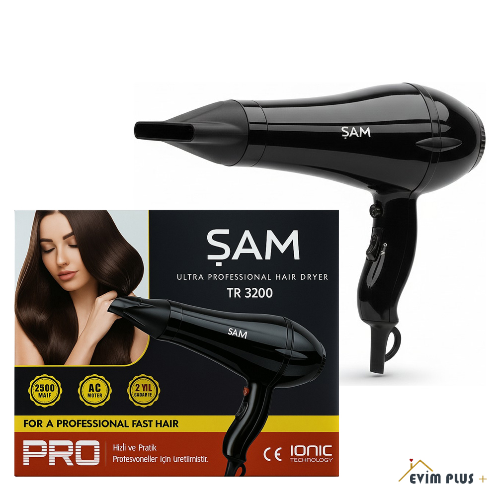 ŞAM TR 3200 Ultra Professional Saç Kurutma Makinesi – 2500W
