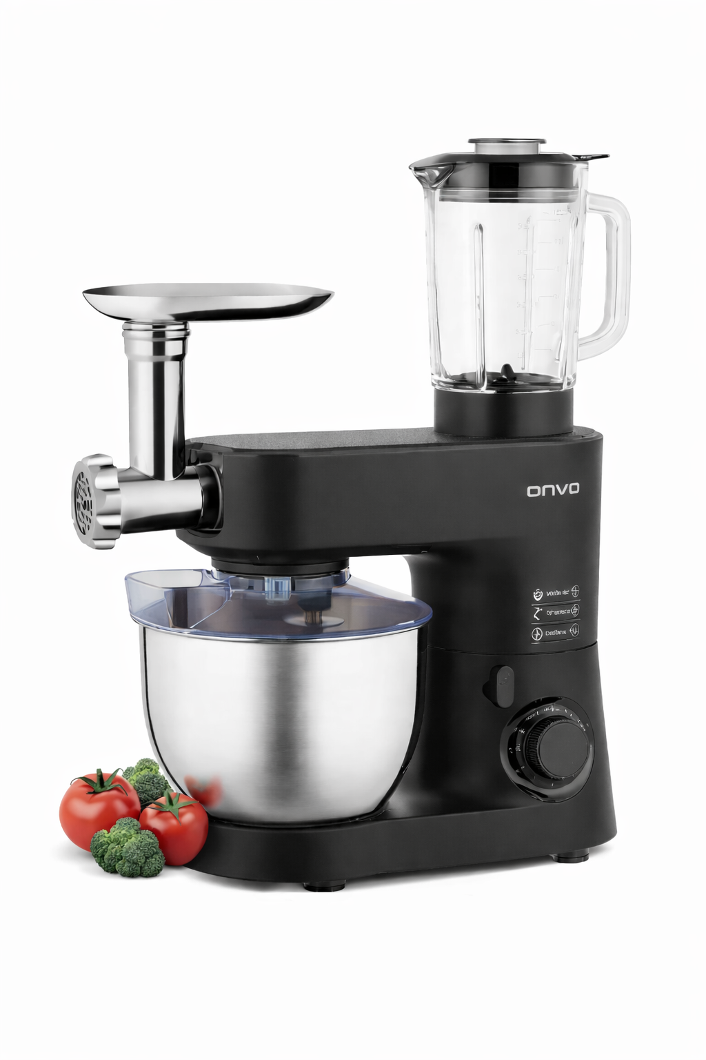 ONVO Çok Fonksiyonlu Mutfak Şefi – Hamur Yoğurma, Blender ve Kıyma Aparatlı